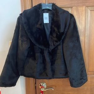 NWT women’s black fur coat